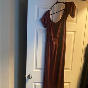 Elegant Brown Women's Dress